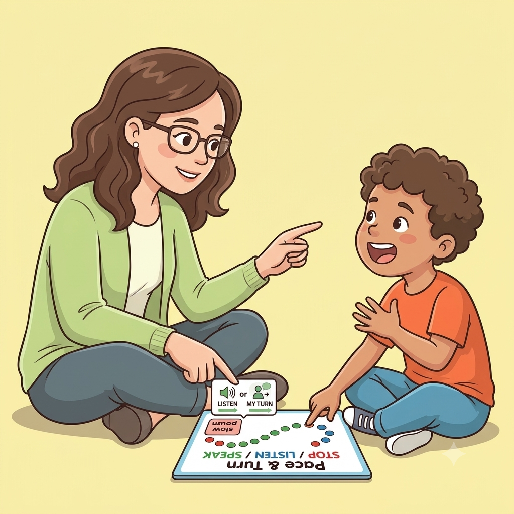Child participating in a structured learning activity